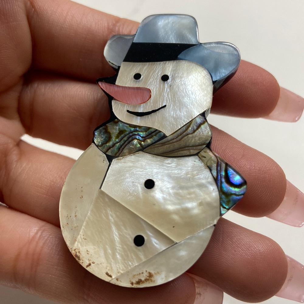 VINTAGE SNOWMAN ⛄️ BROOCH